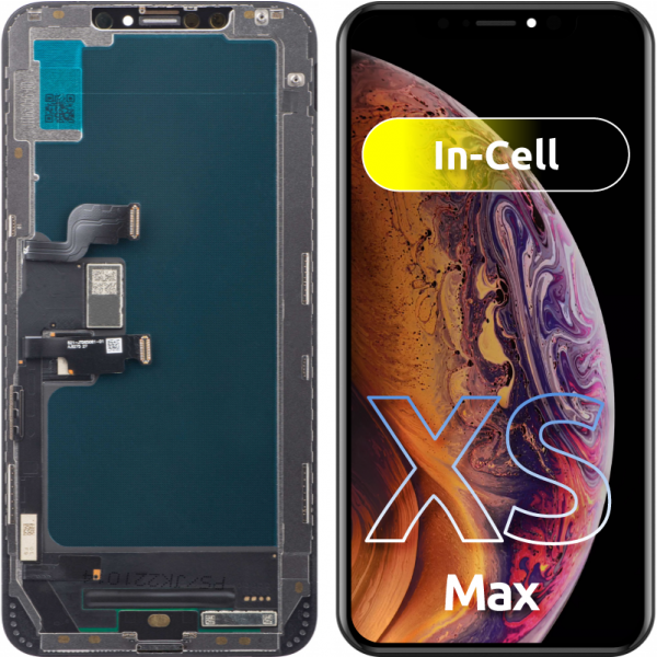 Display cu Touchscreen JK pentru Apple iPhone XS Max, cu Rama, Versiune LCD In-Cell, Negru