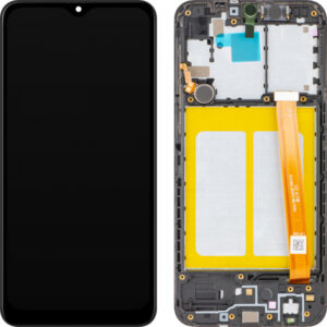 Display cu Touchscreen MP compatibil cu Samsung Galaxy A20e A202, cu Rama, Negru