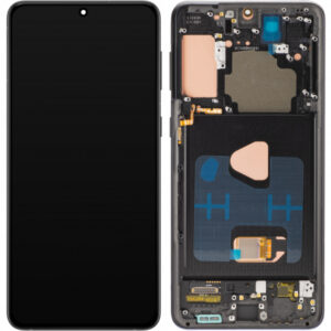 Display cu Touchscreen MP compatibil cu Samsung Galaxy S21+ 5G G996, cu Rama, Versiune OLED, Negru