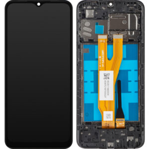 Display cu Touchscreen MP compatibil cu Samsung Galaxy A03 Core A032, cu Rama, Negru