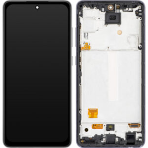 Display cu Touchscreen MP compatibil cu Samsung Galaxy A52 5G A526 / A52 A525 / A52s 5G A528, cu Rama, Versiune OLED, Negru