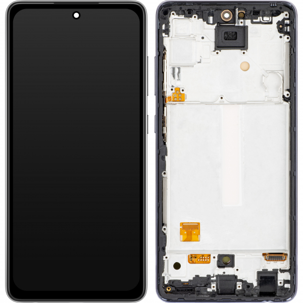 Display cu Touchscreen MP compatibil cu Samsung Galaxy A52 5G A526 / A52 A525 / A52s 5G A528, cu Rama, Versiune OLED, Negru