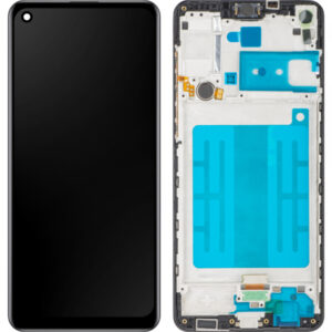 Display cu Touchscreen MP compatibil cu Samsung Galaxy A21s A217, cu Rama, Negru