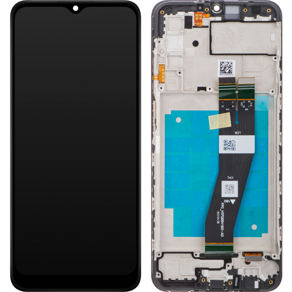Display cu Touchscreen Samsung Galaxy A03s A037, cu Rama, Versiune G, Negru, Service Pack GH81-21233A