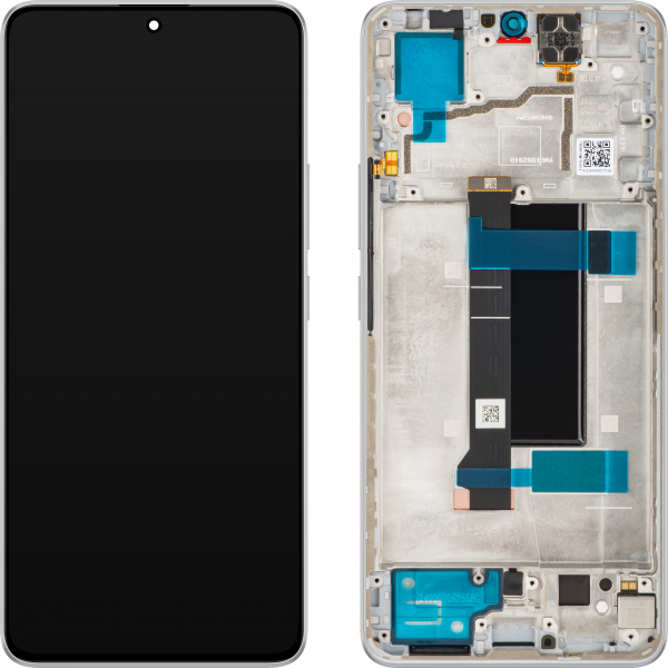 Display cu Touchscreen Xiaomi Poco X6 / Redmi Note 13 Pro 5G, cu Rama, Alb, Service Pack 560001N16P00