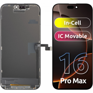 Display cu Touchscreen ZY pentru Apple iPhone 16 Pro Max, cu Rama, Versiune LCD In-Cell IC Movable, Negru
