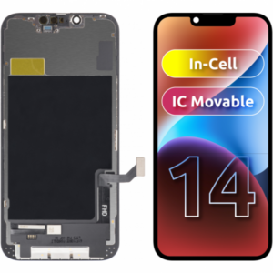 Display cu Touchscreen ZY pentru Apple iPhone 14, cu Rama, Versiune LCD In-Cell IC Movable, Negru