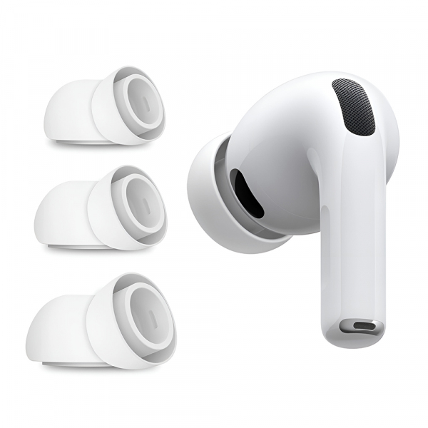 Dopuri Techsuit ET2 pentru Apple AirPods Pro 3, Marime XS / S / L, Albe