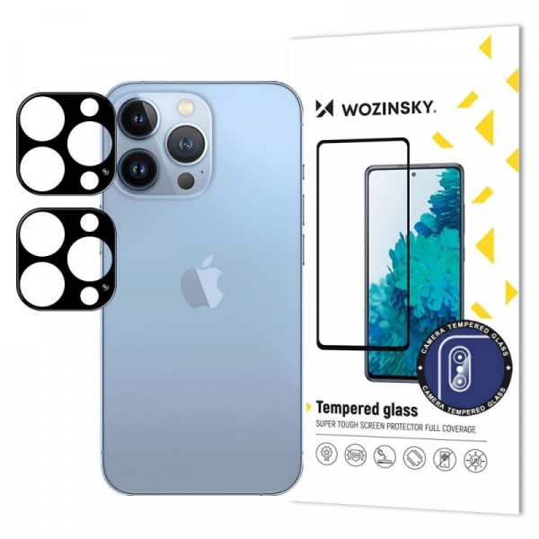 Folie de protectie Camera Spate WZK pentru Apple iPhone 18 Pro Max / 17 Pro Max, Sticla Securizata, Set 2 bucati, Neagra