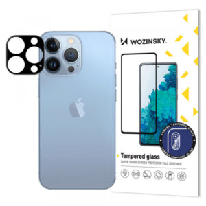 Folie de protectie Camera Spate WZK pentru Apple iPhone 15 Pro Max, Sticla Securizata, Neagra
