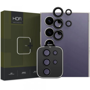 Folie de protectie Camera Spate HOFI CamRing PRO+ pentru Samsung Galaxy S24 Ultra S928, Sticla Securizata, Neagra