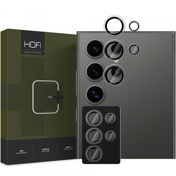 Folie de protectie Camera Spate HOFI CamRing PRO+ pentru Samsung Galaxy S25 Ultra S938, Sticla Securizata, Neagra