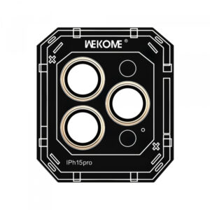 Folie de protectie Camera Spate Wekome WTPC-008 pentru Apple iPhone 15 Pro, Sticla Securizata, Aurie