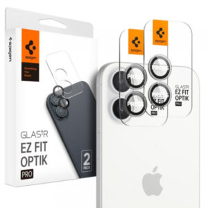 Folie de protectie Camera Spate Spigen GlastR EZ FIT Optik Pro pentru Apple iPhone 17 / 16 Plus / 16, Sticla Securizata, Set 2 bucati, Transparenta