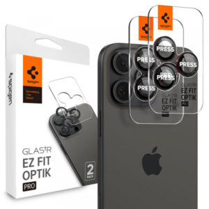 Folie de protectie Camera Spate Spigen GlastR EZ FIT Optik Pro pentru Apple iPhone 18 Pro Max / 17 Pro Max, Sticla Securizata, Set 2 bucati, Rosie AGL05217