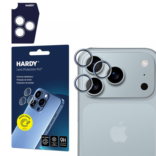 Folie de protectie Camera Spate 3MK Hardy Protection Pro pentru Apple iPhone 18 Pro Max / 17 Pro Max / 18 Pro / 17 Pro, Sticla Securizata, Bej