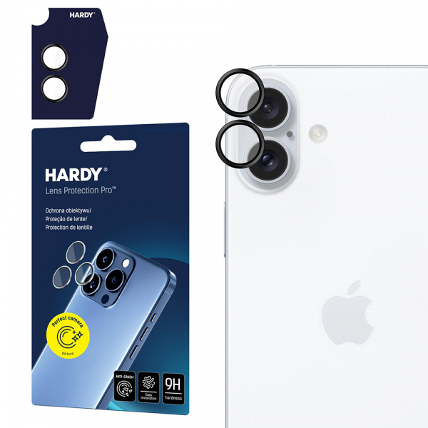 Folie de protectie Camera Spate 3MK Hardy Protection Pro pentru Apple iPhone 17, Sticla Securizata, Neagra