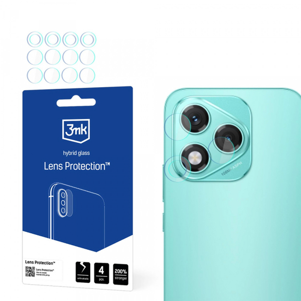 Folie de protectie Camera Spate 3MK Protection pentru Honor 400 Lite, Sticla Flexibila, Set 4 bucati, Transparenta