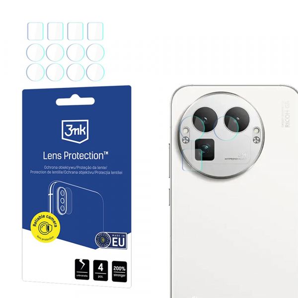 Folie de protectie Camera Spate 3MK Protection pentru Realme GT 8 Pro, Sticla Securizata, Set 4 bucati, Transparenta