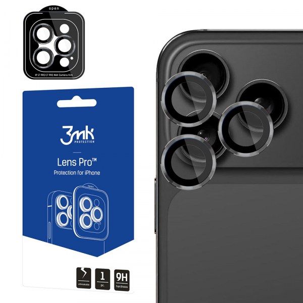 Folie de protectie Camera Spate 3MK Protection Pro pentru Apple iPhone 18 Pro Max / 17 Pro Max / 18 Pro / 17 Pro, Sticla Securizata, Bej