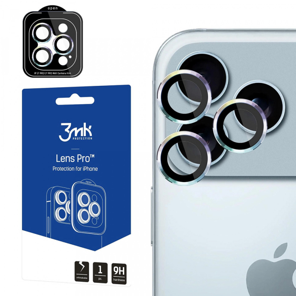 Folie de protectie Camera Spate 3MK Protection Pro pentru Apple iPhone 18 Pro Max / 17 Pro Max / 18 Pro / 17 Pro, Sticla Securizata, Multicolor