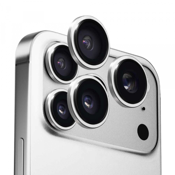 Folie de protectie Camera Spate Anank AR pentru Apple iPhone 18 Pro Max / 17 Pro Max / 18 Pro / 17 Pro, Sticla Securizata, Argintie