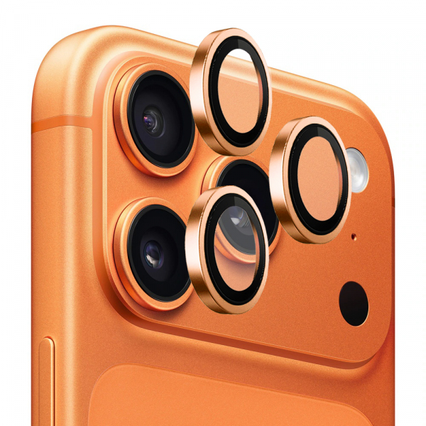 Folie de protectie Camera Spate Blueo 99 Anti-Refective HD pentru Apple iPhone 18 Pro Max / 17 Pro Max / 18 Pro / 17 Pro, Sticla Securizata, Portocalie