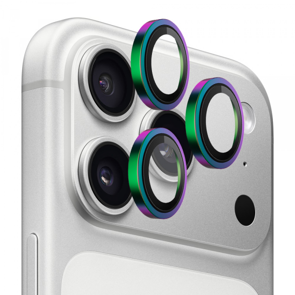 Folie de protectie Camera Spate Blueo Metal Frame pentru Apple iPhone 18 Pro Max / 17 Pro Max / 18 Pro / 17 Pro, Sticla Securizata, Multicolor