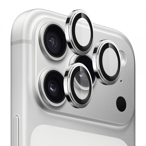 Folie de protectie Camera Spate Blueo Sapphire Crystal pentru Apple iPhone 18 Pro Max / 17 Pro Max / 18 Pro / 17 Pro, Sticla Securizata, Argintie