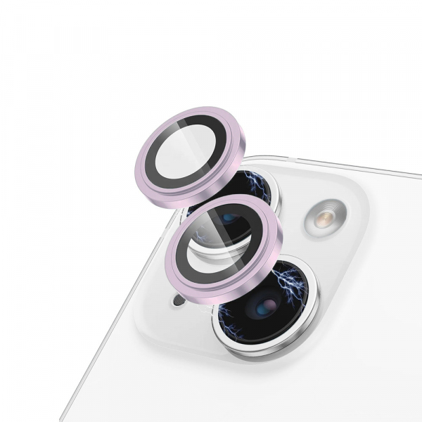 Folie de protectie Camera Spate Lito S+ pentru Apple iPhone 15 Plus / 15, Sticla Securizata, Roz