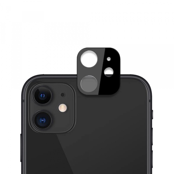 Folie de protectie Camera Spate Techsuit pentru Apple iPhone 11, Sticla Securizata, Neagra