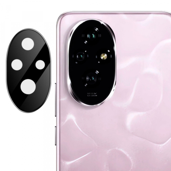 Folie de protectie Camera Spate Techsuit pentru Honor 200, Sticla Securizata, Neagra