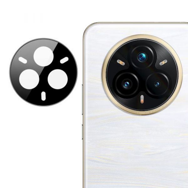 Folie de protectie Camera Spate Techsuit pentru Realme 14 Pro+, Sticla Securizata, Neagra