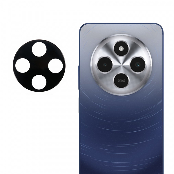 Folie de protectie Camera Spate Techsuit pentru Xiaomi Poco C75 / Redmi 14C, Sticla Securizata, Neagra