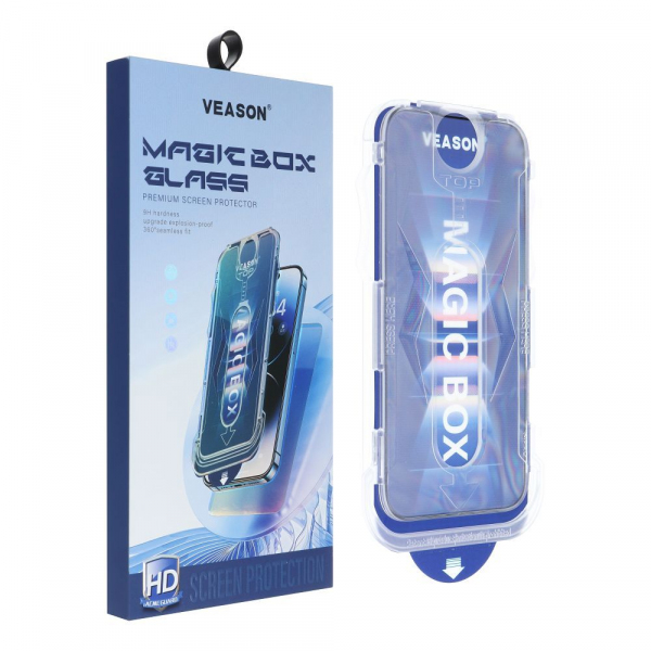 Folie de protectie Ecran Veason PRO pentru Apple iPhone 15, Sticla Securizata, Full Glue, 6D, Neagra