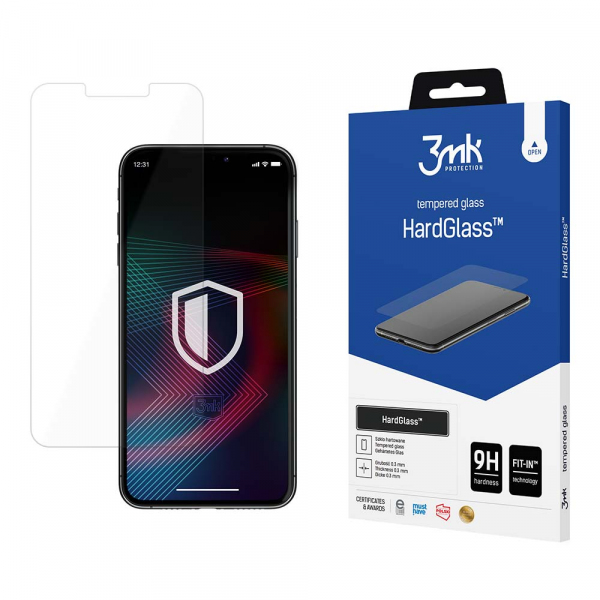 Folie de protectie Ecran 3MK HardGlass pentru Apple iPhone 17e / 16e / 14 / 13 Pro, Sticla Securizata, Full Glue