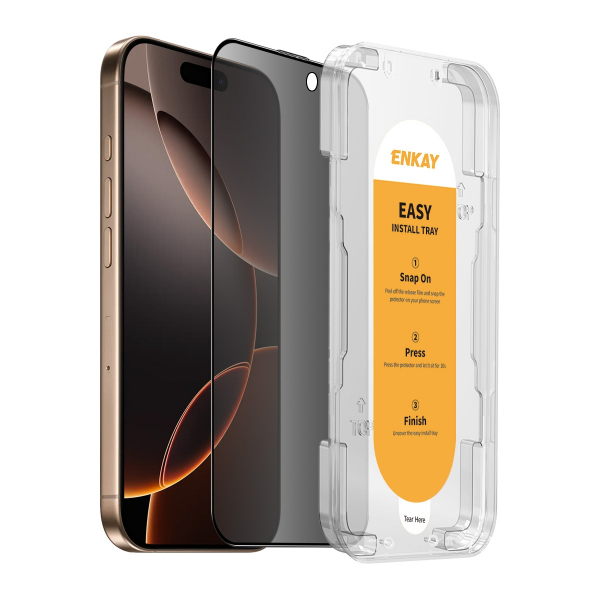 Folie de protectie Ecran Privacy Enkay pentru Apple iPhone 16 Pro Max, Sticla Securizata, Full Glue