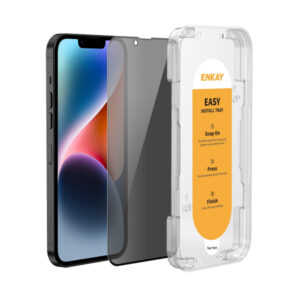 Folie de protectie Ecran Privacy Enkay pentru Apple iPhone 17e / 16e / 14 / 13 Pro, Sticla Securizata, Full Glue