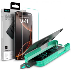 Folie de protectie Ecran ESR Armorite pentru Apple iPhone 16 Pro Max, Sticla Securizata, Full Glue, Neagra