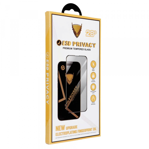 Folie de protectie Ecran Privacy OG Premium pentru Apple iPhone 18 Pro / 17 Pro, Sticla Securizata, Full Glue