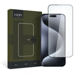 Folie de protectie Ecran HOFI PRO+ pentru Apple iPhone 15 Pro Max, Sticla Securizata, Full Glue, 2.5D, Neagra