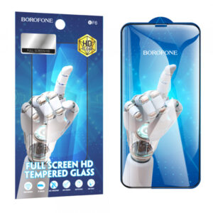 Folie de protectie Ecran Borofone BF6 Diamond Armor pentru Apple iPhone 17e / 16e / 14 / 13 Pro, Sticla Securizata, Full Glue, Set 10 bucati, Neagra