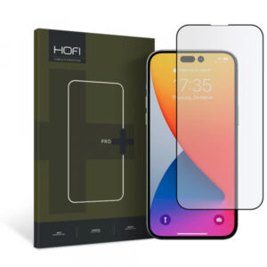 Folie de protectie Ecran HOFI PRO+ pentru Apple iPhone 14 Pro, Sticla Securizata, Full Glue, Neagra