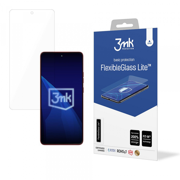 Folie de protectie Ecran 3MK FlexibleGlass Lite pentru Motorola Moto G86 Power / G86, Sticla Flexibila, Full Glue