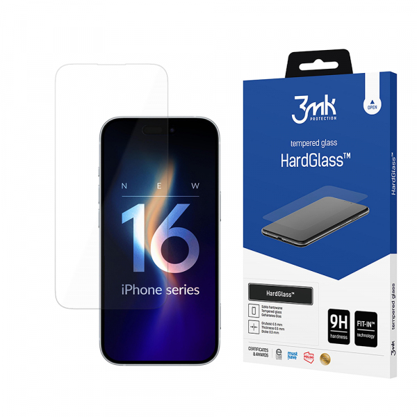 Folie de protectie Ecran 3MK HardGlass pentru Apple iPhone 16 Pro Max, Sticla Securizata, Full Glue