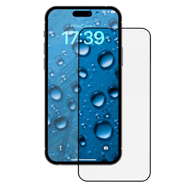 Folie de protectie Ecran Anank 3X Reinforced pentru Apple iPhone 14 Pro, Sticla Securizata, Full Glue, 2.5D, Neagra