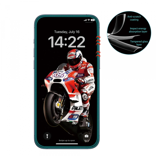 Folie de protectie Ecran Anank 5X Reinforced Anti Crack pentru Apple iPhone 18 Pro / 17 Pro, Sticla Securizata, Full Glue, 3D, Neagra
