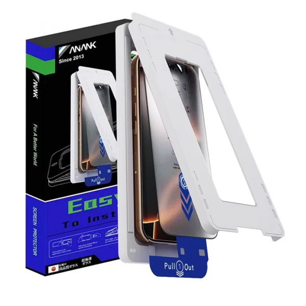 Folie de protectie Ecran Anank 5X Reinforced Applicator pentru Apple iPhone 18 Pro / 17 Pro, Sticla Securizata, Full Glue, 2.5D, Neagra