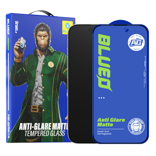 Folie de protectie Ecran Blueo Anti-Glare pentru Apple iPhone 12 Pro Max, Sticla Securizata, Full Glue, Neagra