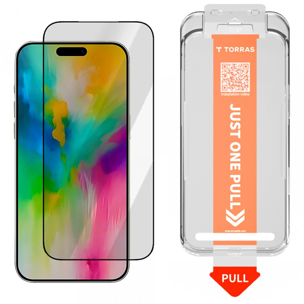 Folie de protectie Ecran Torras GlassGo Install Master pentru Apple iPhone 17, Sticla Securizata, Full Glue